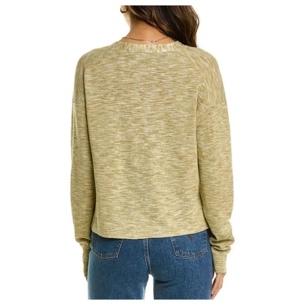 Theory Linen Blend Hanalee Button Cardigan SZ M Minimalist Neutral Light Knit - Picture 2 of 7